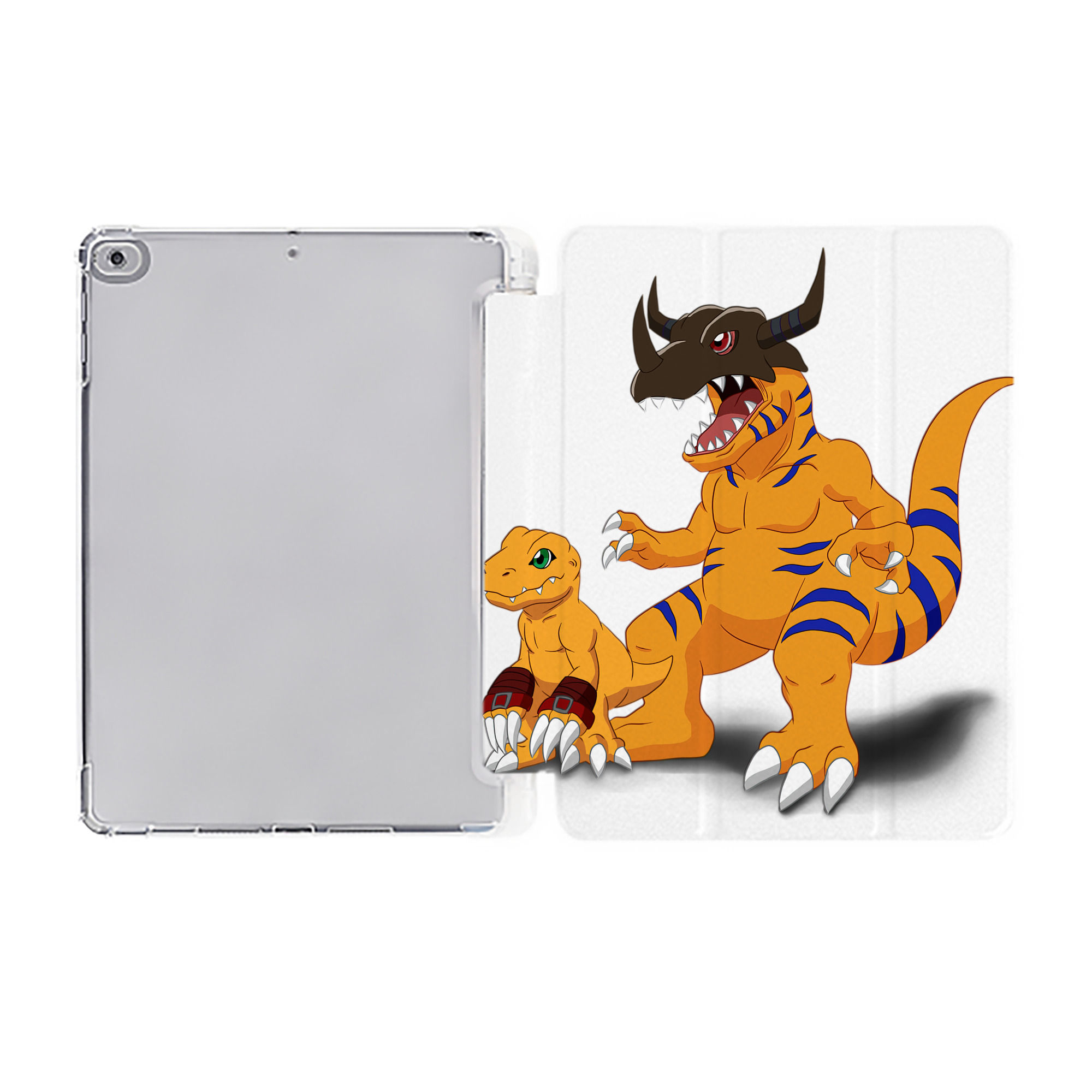 （画像用） Digimon デジタルモンスター/デジモン IPad ケース ペン収納付き 三つ折りスタンド PUレザー×シリコン 対応機種9.5/10.5/10.9インチ
